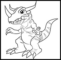 How to Draw Greymon from Digimon