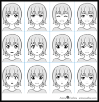 12 Anime Male Facial Expressions Chart & Tutorial - AnimeOutline