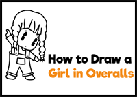 How to Draw an Anime / Chibi Girl in a School Skirt and Buns Easy