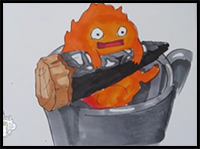 How to Draw Calcifer the Fire Demon
