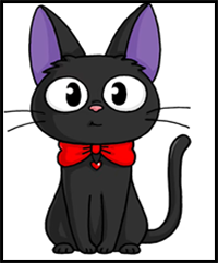 How to Draw Jiji Black Cat | Kiki's Delivery Service