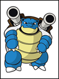 Learn How to Draw Blastoise from Pokemon and Pokemon Go Simple Step by Step Drawing Lesson for Kids