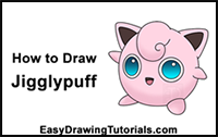 How to Draw Cute Pink Jigglypuff Pokemon