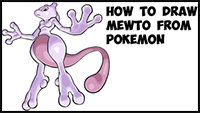 How to Draw Mewto from Pokemon Go Easy Step by Step Drawing Tutorial