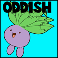 How to Draw Oddish from Pokemon Step by Step Drawing Tutorial for Kids