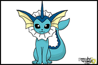 How to Draw Vaporeon From Pokemon - Step 10