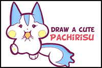 Learn How to Draw Cute Pachirisu Pokemon with Easy Step by Step Drawing Tutorial for Kids & Beginners