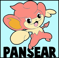 How to draw Pansear from Pokémon from with easy step by step drawing tutorial