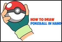 Learn How to Draw Pokeball in Ash's Hand - Easy Steps Pokemon Drawing Lesson