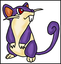 Step by Step Drawing Lesson : How to Draw Rattata from Pokemon for Kids