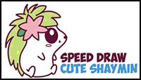 How to Draw Cute Kawaii Chibi Baby Version of Shaymin from Pokemon in Easy Step by Step Drawing Tutorial for Beginners