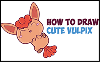 How to Draw a Cute Kawaii Chibi Vulpix from Pokemon in Easy Step by Step Drawing Tutorial for Beginners