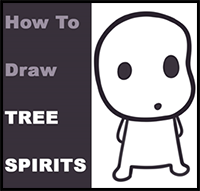 How to Draw Cute Kawaii Chibi Kodama Tree Spirit from Studio Ghibli's Princess Mononoke - Drawing Tutorial