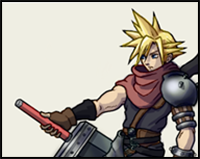 How to Draw Cloud from Kingdom Hearts