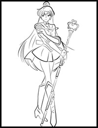 How to Draw Sailor Pluto from Sailor Moon