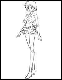 How to Draw Sailor Mercury from Sailor Moon