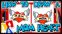 How To Draw A Heart With Wings For Mom