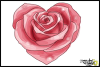 How to Draw a Heart Rose
