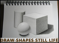 How to Draw a Still Life with Basic Geometric Shapes (Cube, Sphere, and Cylinder) with Graphite Pencils Step by Step Drawing Tutorial