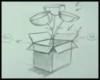 How to Draw Flower in 3D box