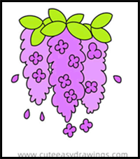 How to Draw Wisteria Flowers Easy Step by Step for Kids