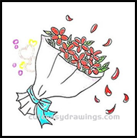 How to Draw a Beautiful Bouquet Step by Step for Kids