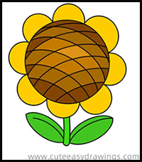 Easy Sunflower to Draw for Kids