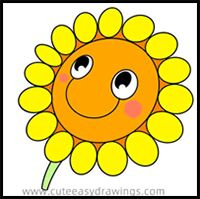 How to Draw a Cartoon Sunflower