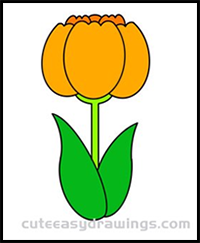 How to Draw a Tulip Easy Step by Step for Kids