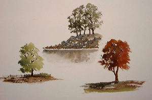 How to Paint Trees : Tree painting in watercolors, free lesson