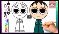 How to Draw Squid Game Player in Sprunki Style | Easy Drawing Tutorial