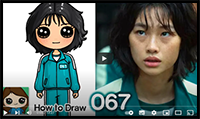 How to Draw Squid Game - Player 067 Sae-Byeok