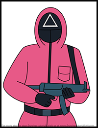 How to Draw Triangle Guard from Squid Game