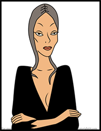 How to Draw Morticia Addams from The Addams Family