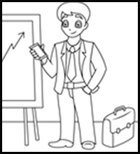 How to Draw a Cartoon Businessman
