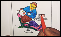 Dentist Drawing and Coloring for Kids