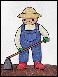 How to Draw a Farmer Farming