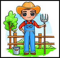 How to Draw a Farmer Easy