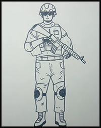 How to Draw a Military Soldier