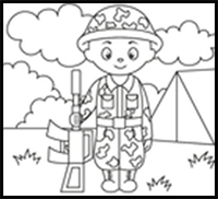 How to Draw a Cartoon Soldier