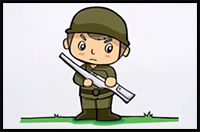 How to Draw a Soldier for Kids and Beginners