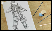 How to Draw a Soldier Special Forces