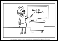 How to Draw Teacher with Back to School