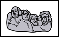 How to Draw Mount Rushmore Step by Step