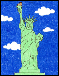 Draw the Statue of Liberty Step by Step