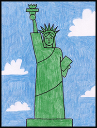 how to draw the Statue of Liberty