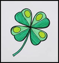How to Draw St. Patrick's Day Four Leaf Clover