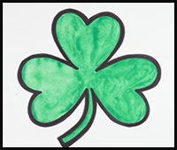 How to Draw Shamrock Easy | St. Patrick's Day Drawings