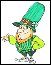 How to Draw St. Patrick's Day Leprechaun
