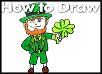 How to Draw a Cartoon Leprechaun for Saint Patrick's Day - Step by Step